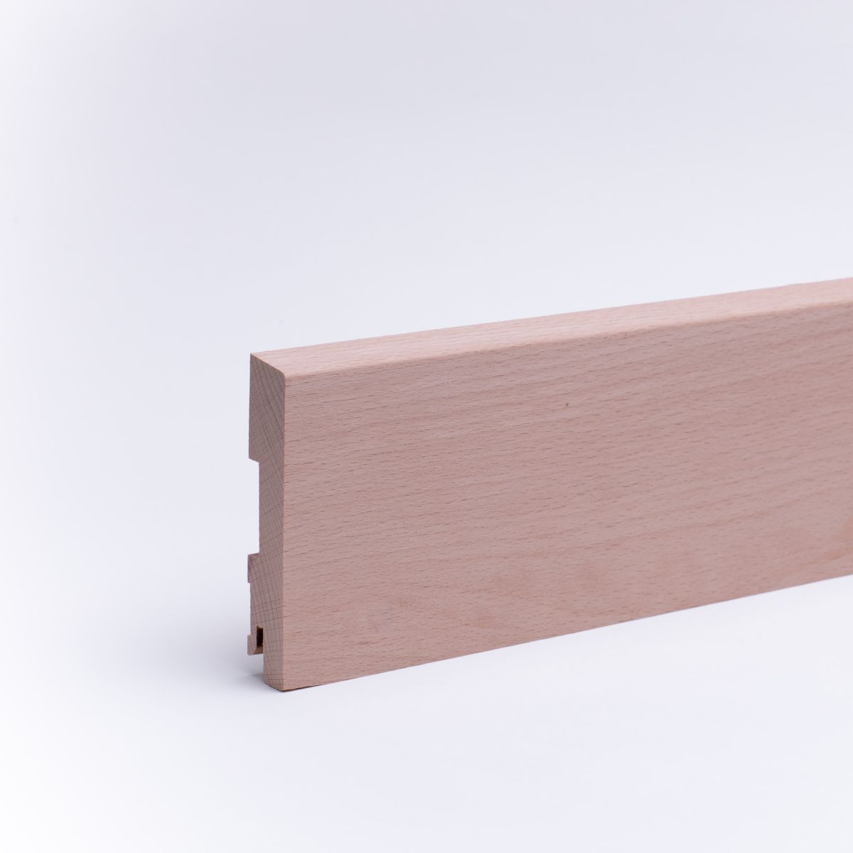 Rodapié de madera maciza biselado 100mm - haya en bruto