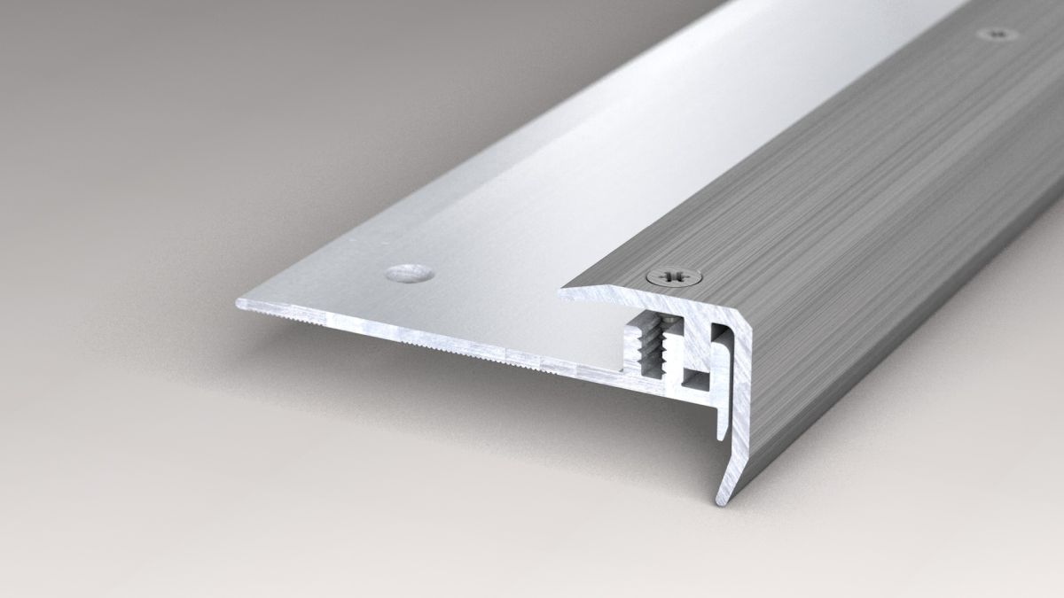 Prinz design step treppenkantensystem 18,5 x 18,5 mm - N° 331 - Acier inoxydable brossé - 100 cm
