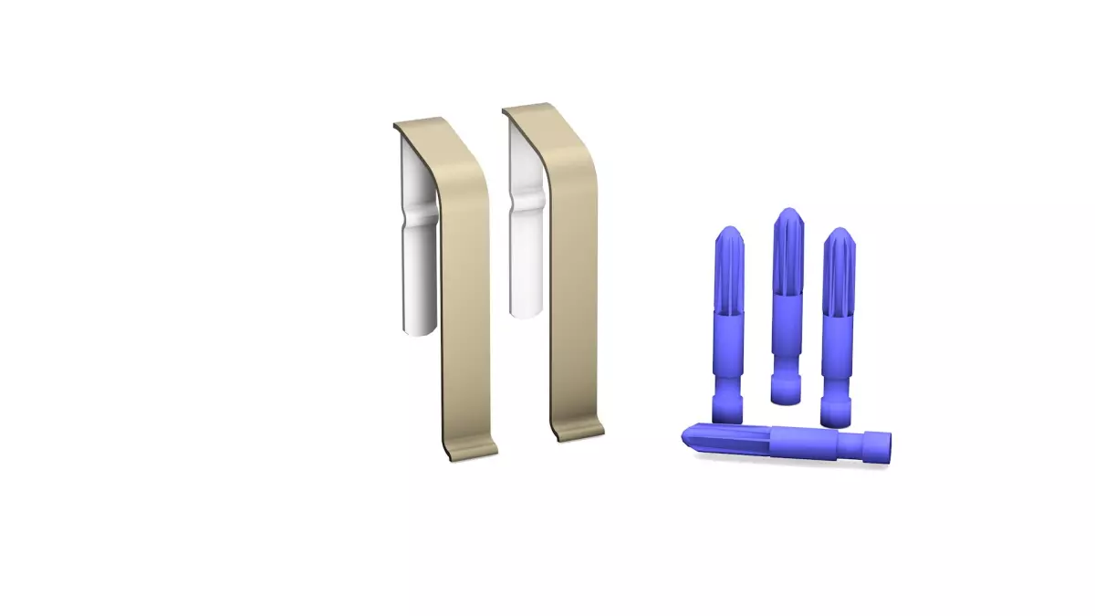 Verbinder für Metallsockelleisten 60 mm Edelstahl Matt