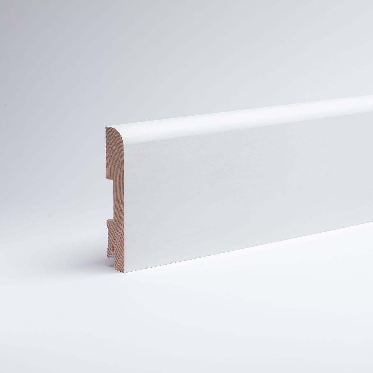 Plinthe en bois véritable avec arrondi bord avant 100 mm RAL9016
