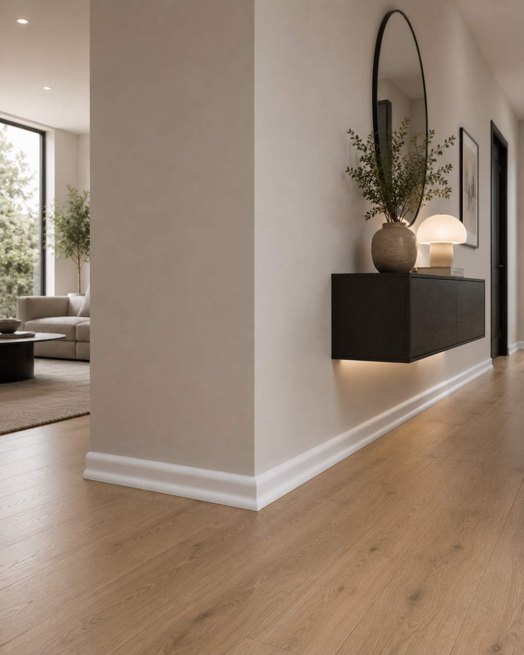 Rodapié con acabado tipo madera 40 mm, blanco similares RAL9016