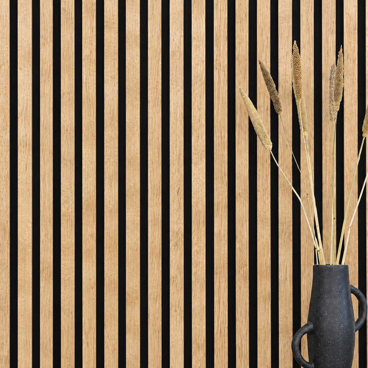 Panneau acoustique Acoustic+ Chêne Pure 2600 x 400 mm - Feutre acoustique noir