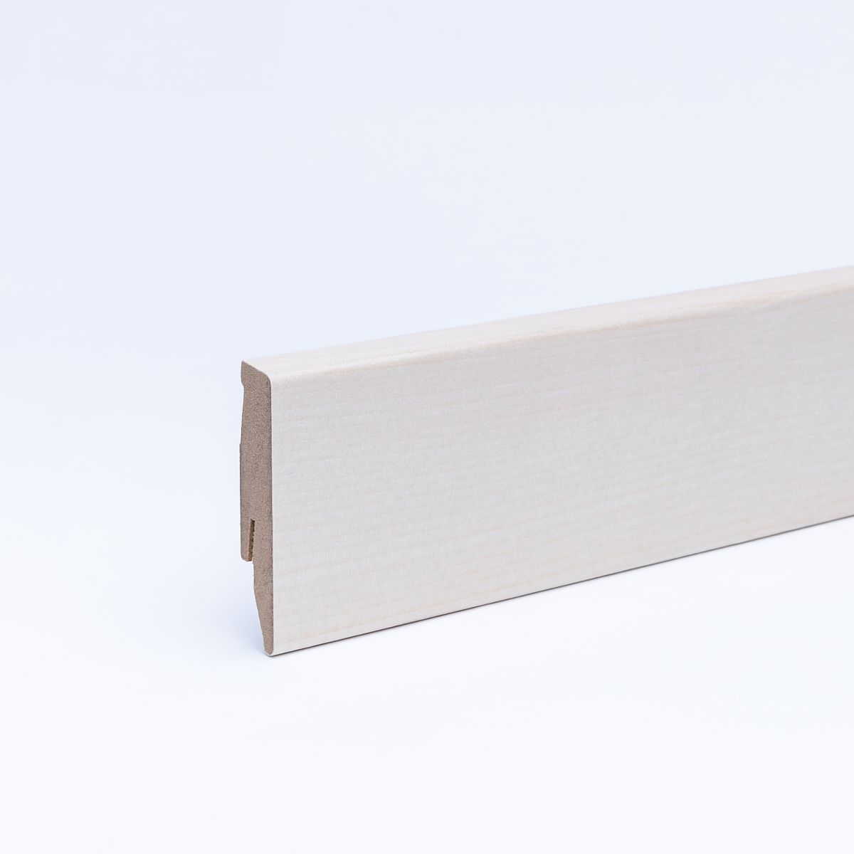 Plinthe placage en bois véritable érable laqué 60 mm