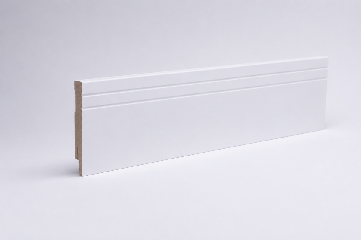 Rodapié Cottbusser perfil 100 mm MDF - blanco