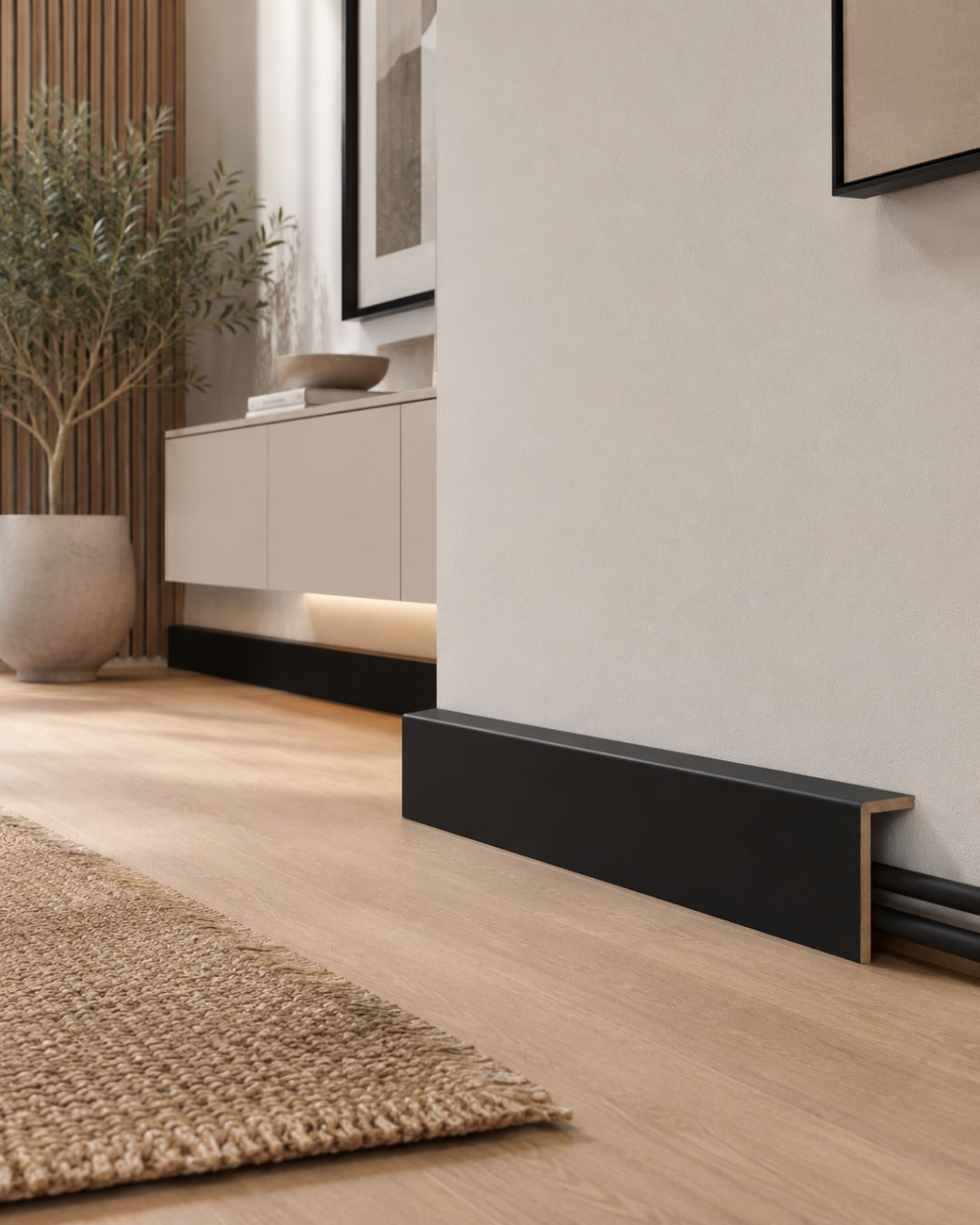 Copertura tubi del riscaldamento, battiscopa copritubi 120 mm – Nero