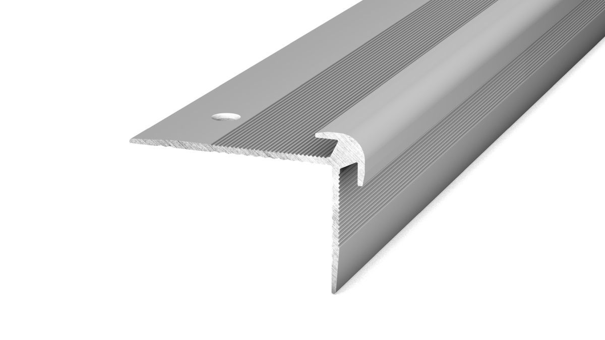 Prinz perfil de borde de escalón 41,2 x 27,2 mm - N.º 289 - Plata - 250 cm