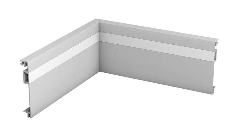 Prinz angle intérieur pour aluminium-plinthe 13 x 80 mm - N° 357 - Argent - 25 cm