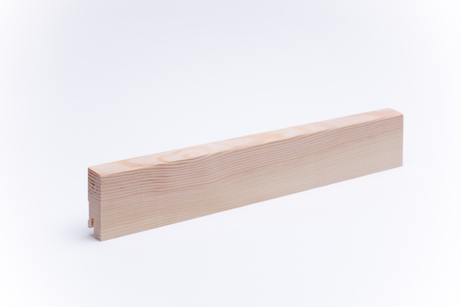 Rodapié de madera maciza borde delantero biselado 60 mm, pino lacado