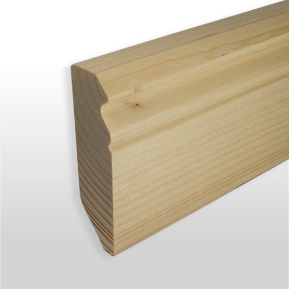 Plinthe en bois véritable profil Berlin 60 mm pin naturel