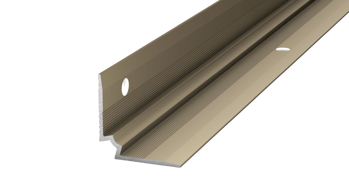 Nez de marche - angle intérieur pour revêtement jusqu'à 5 mm, inox mat - 2,50 m