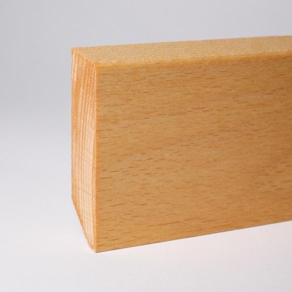 Massivholz Sockelleiste abgeschrägt 80mm - Buche geölt
