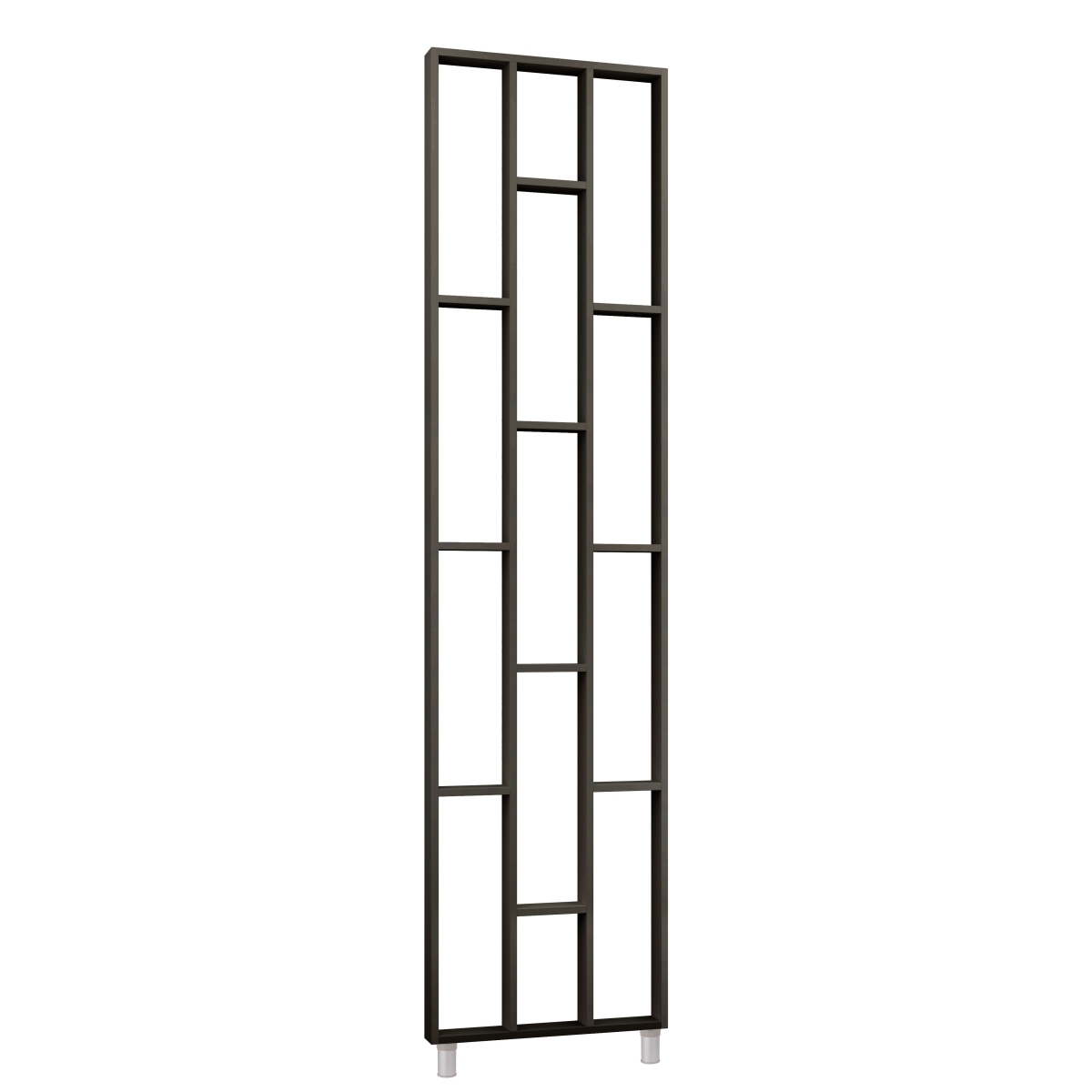 Séparateur de pièce design, système d'étagères 75 x 634 x 2500 mm - Noir