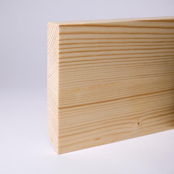 Battiscopa in legno massello con bordo squadrato pino verniciato 120mm