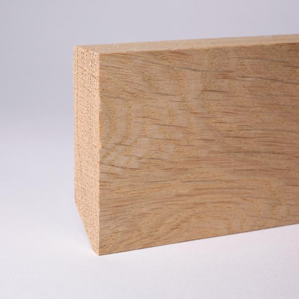 Plinthe en bois véritable carré 60 mm chêne naturel