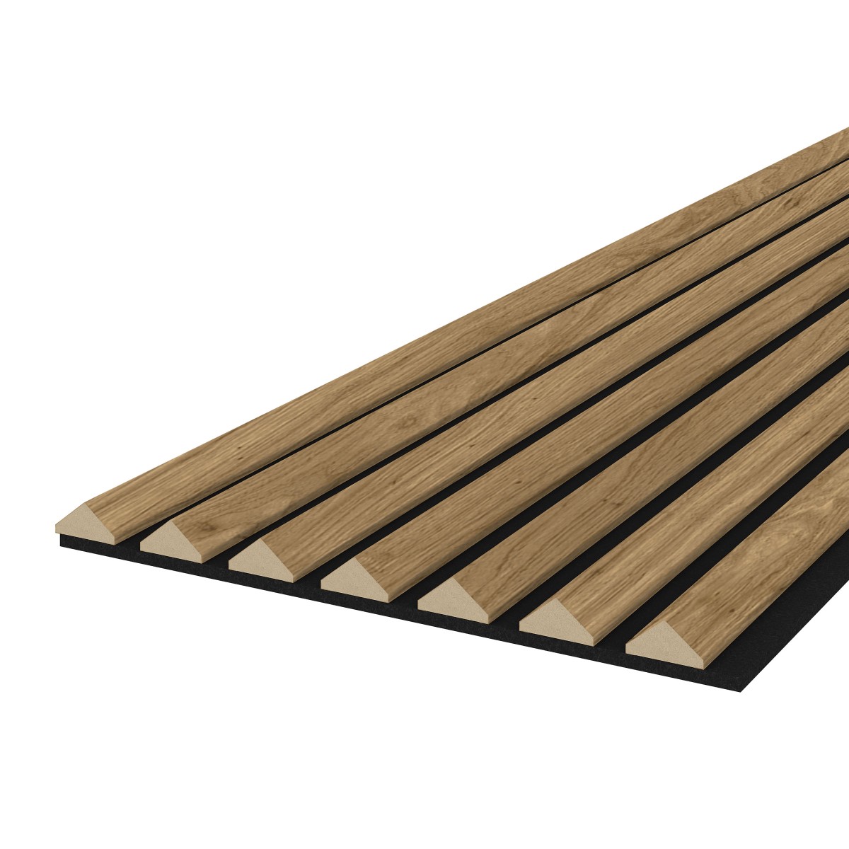 Panneau acoustique K2 2600 x 400 mm - Feutre acoustique noir - Oak natural