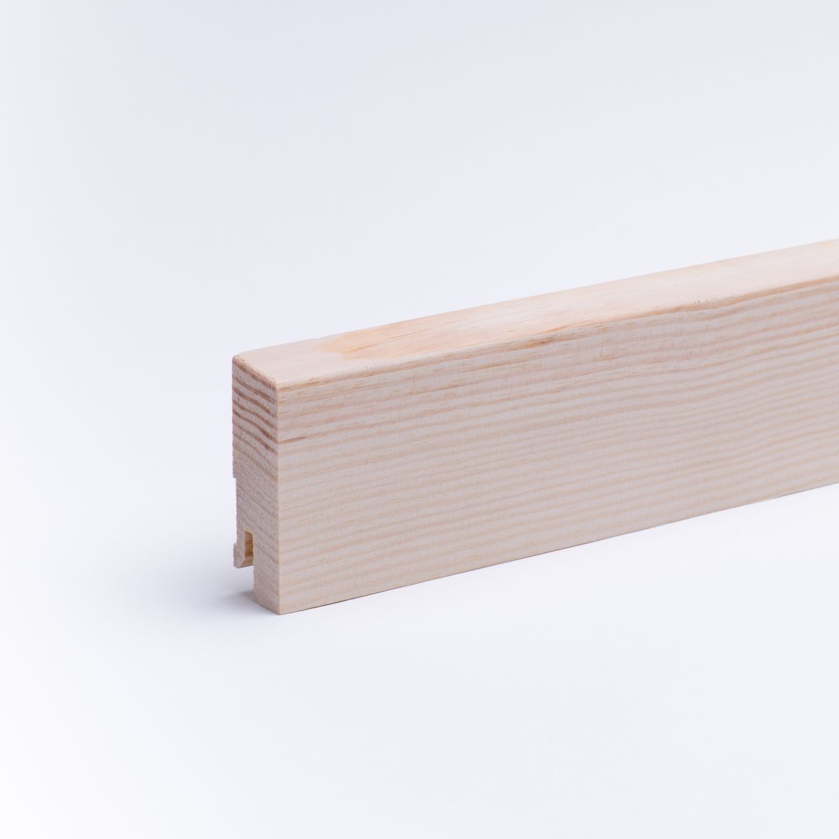 Rodapié de madera maciza borde delantero biselado 60 mm, pino crudo