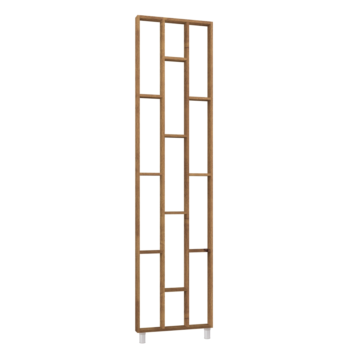 Séparateur de pièce design, système d'étagères 75 x 634 x 2500 mm - Chêne rustique