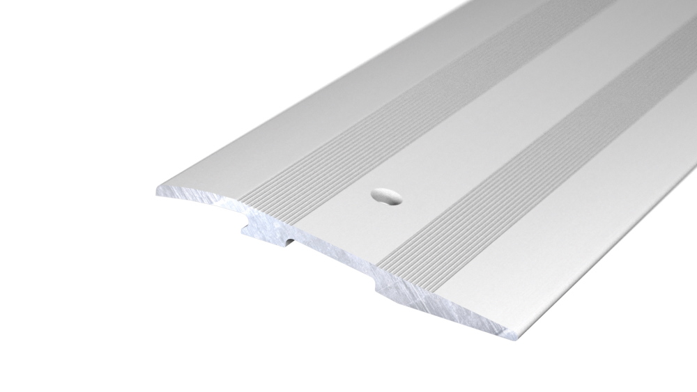 Profilé de rampe 80 mm argent - 2,70 m - pour revêtements 4-7 mm