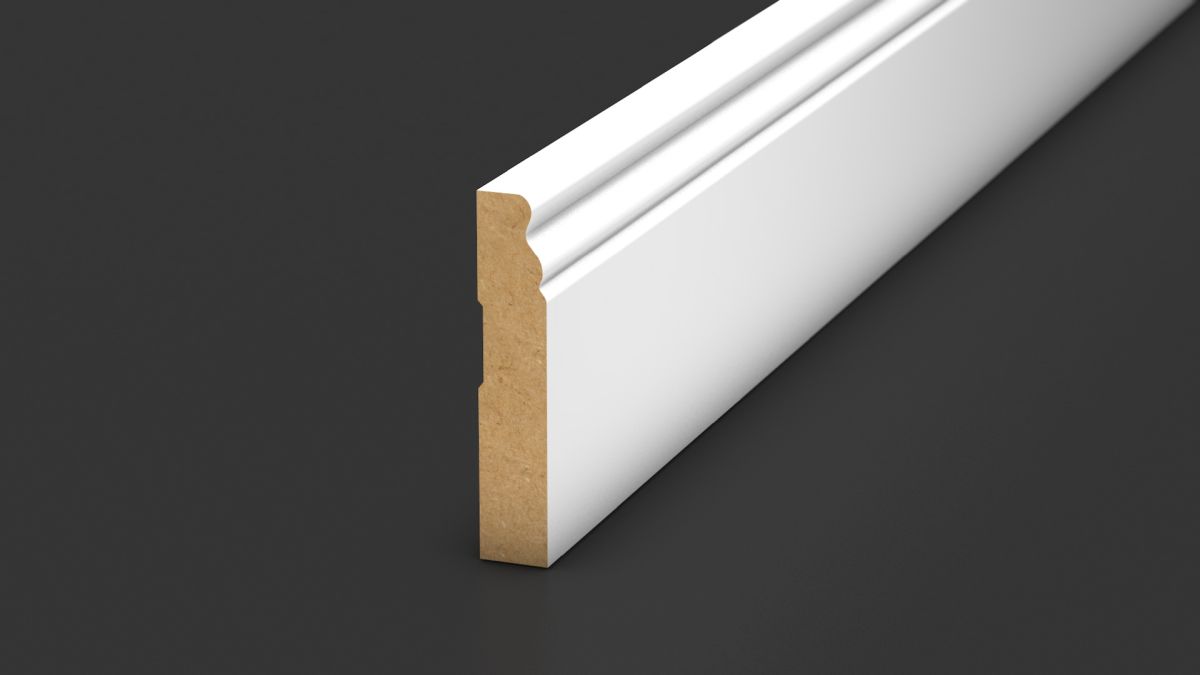 Prinz weimarer rodapié 19 x 100 mm - N.º 829 - Lámina imprimada blanca - 250 cm