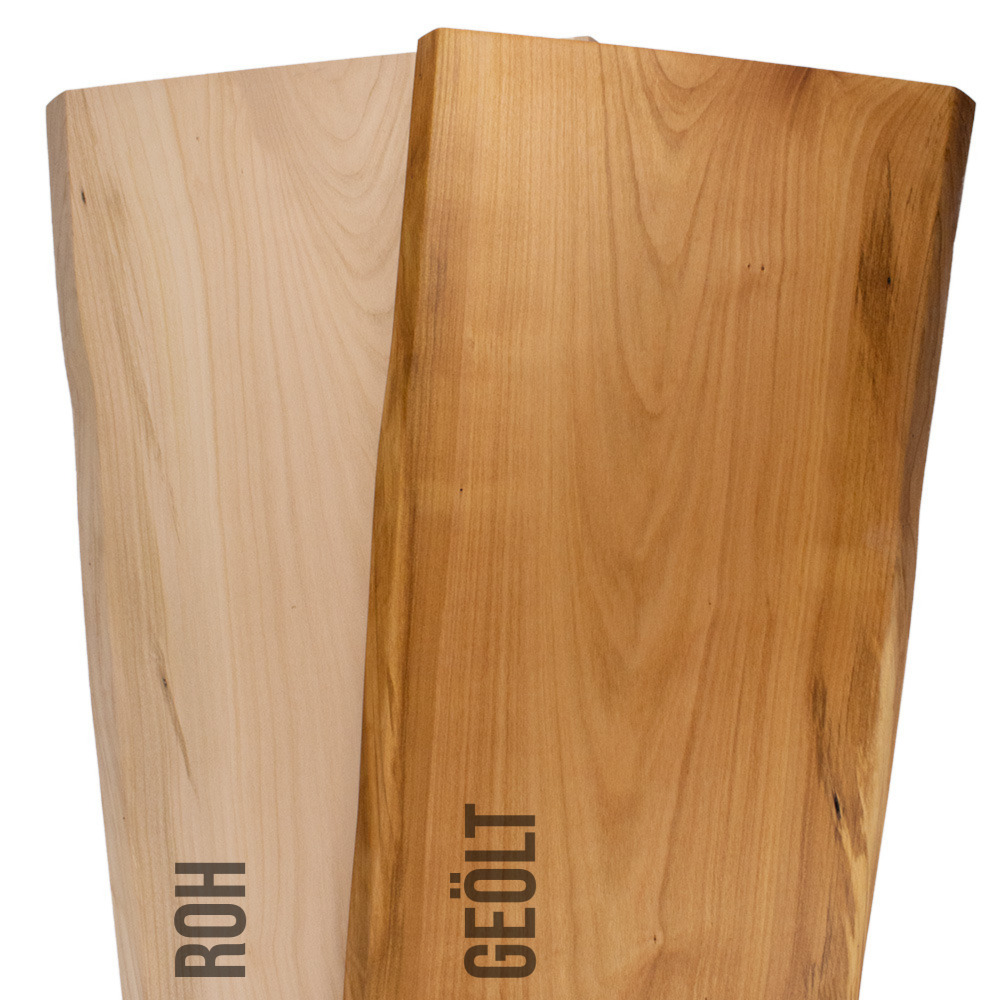 Plaque d'arbre, plaque de cerisier 25 mm bois massif avec bord d'arbre - 18 - 25 cm