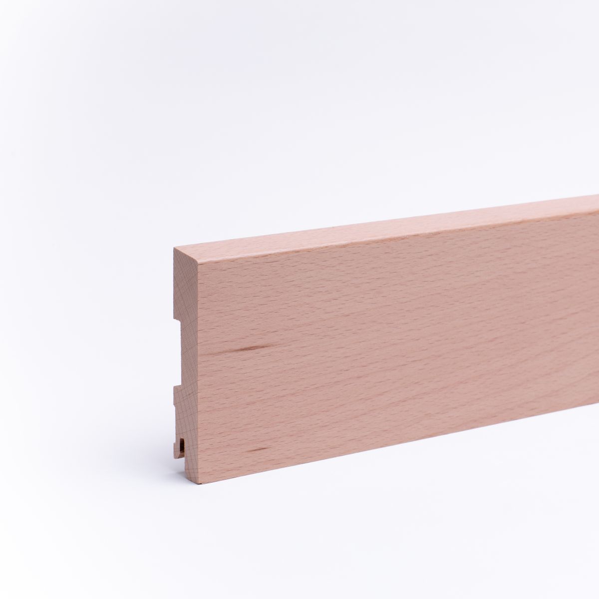 Rodapié de madera maciza biselado 100mm - haya barnizada