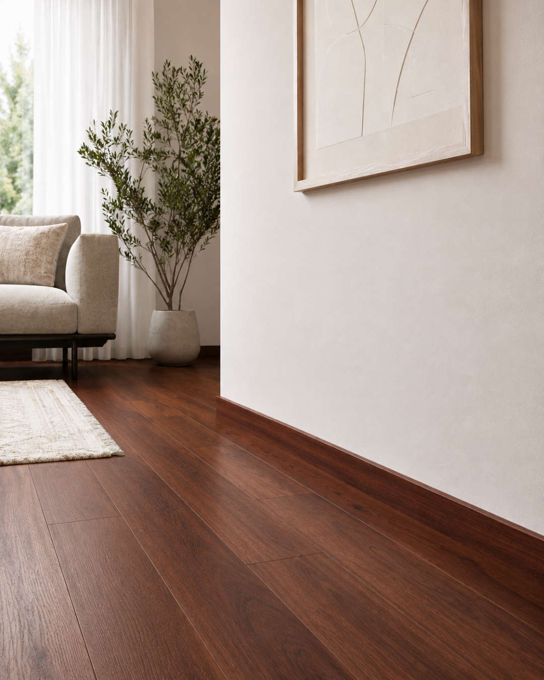 Rodapié con acabado tipo madera 60 mm, merbau