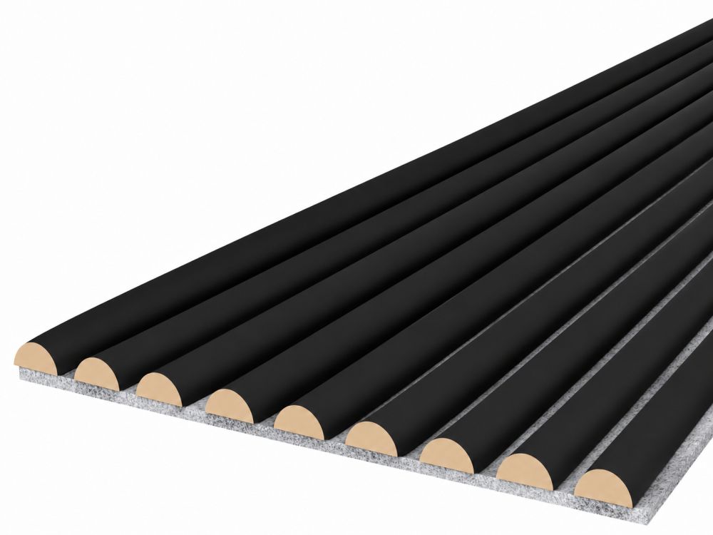 Pannello acustico WAVE 2600 x 400 mm - Feltro acustico grigio - Black