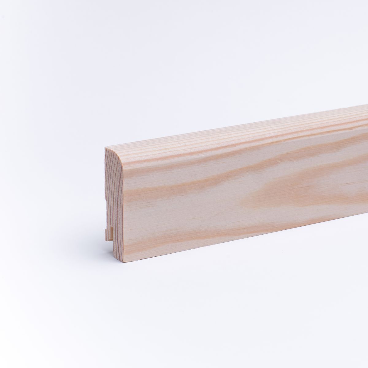 Rodapié de madera maciza redondeado 60 mm, pino crudo