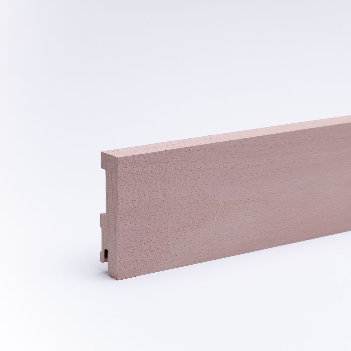 Plinthe en bois véritable carré 80mm hêtre naturel