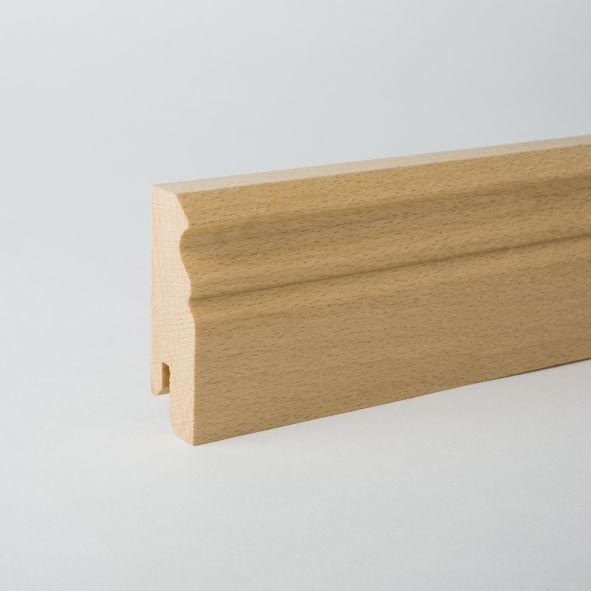 Plinthe en bois véritable profil Berlin 80mm hêtre laqué