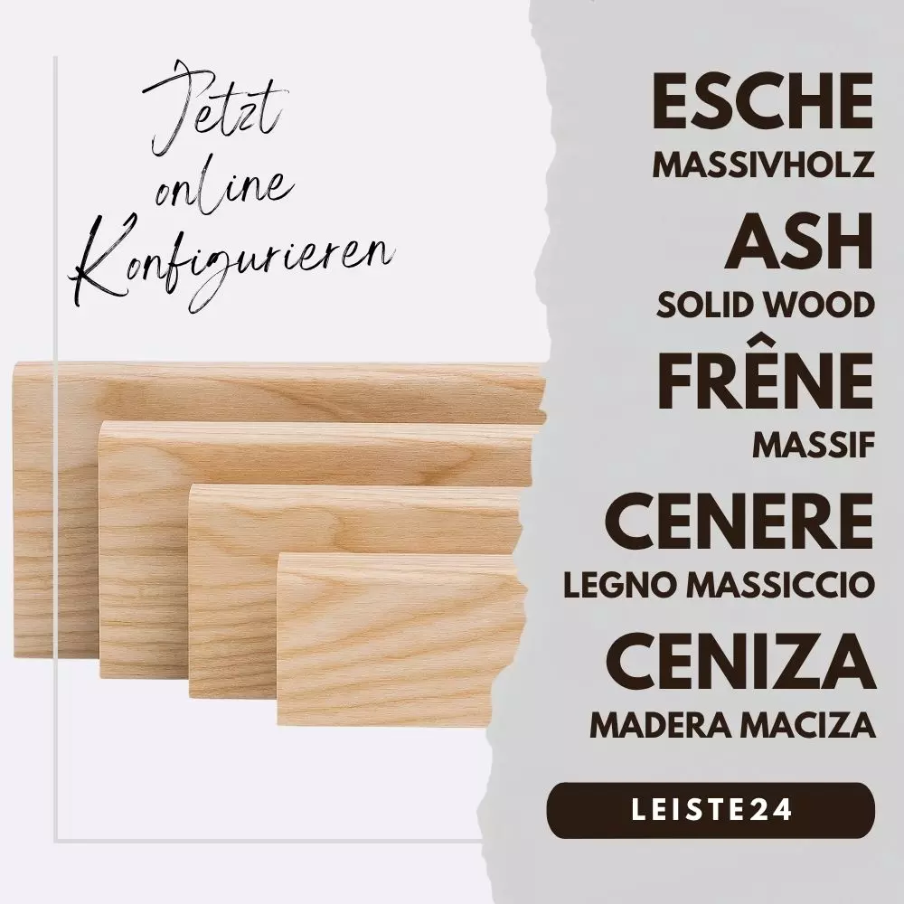 Massivholz Sockelleisten-Konfigurator Esche natur