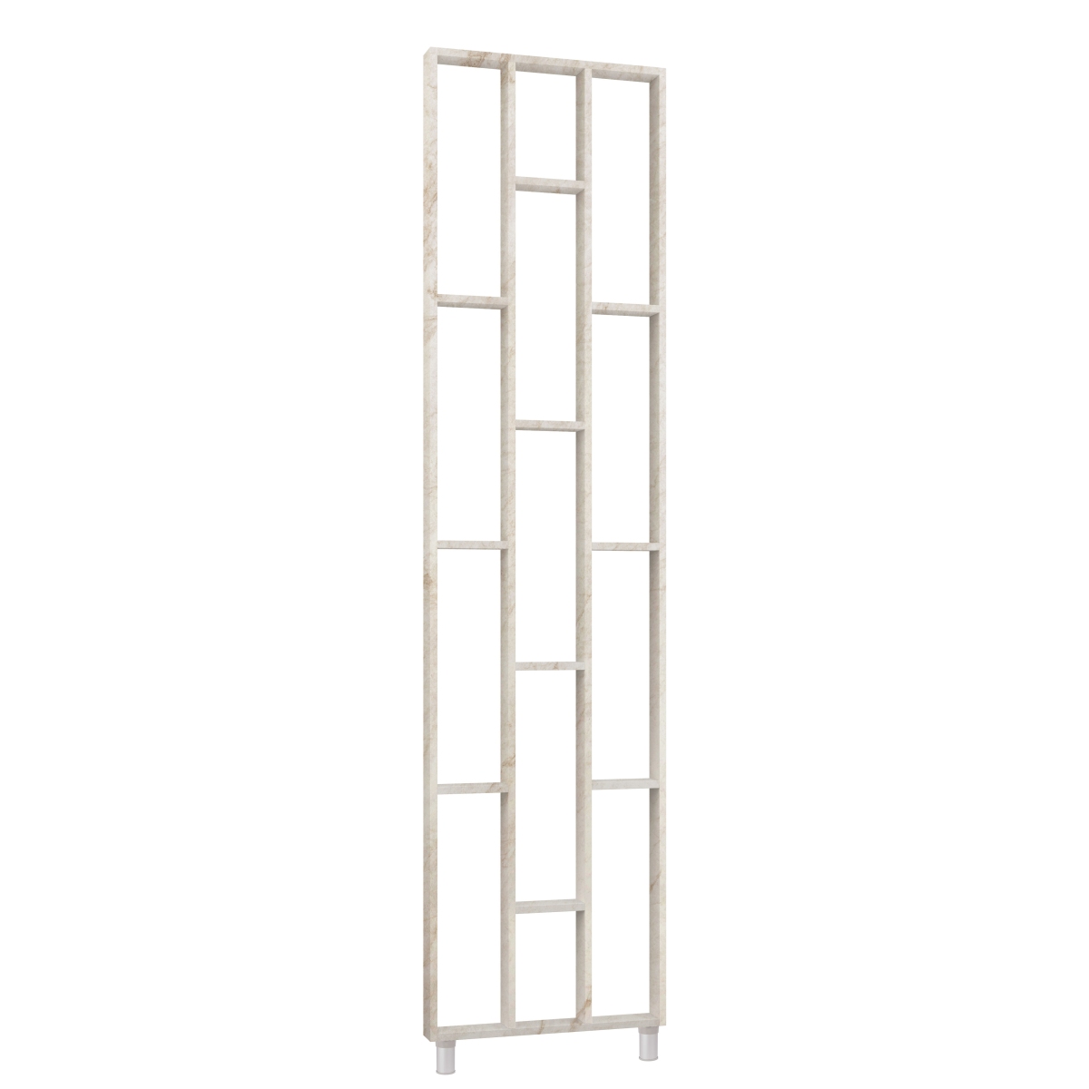 Séparateur de pièce design, système d'étagères 75 x 634 x 2500 mm - Crème marbrée