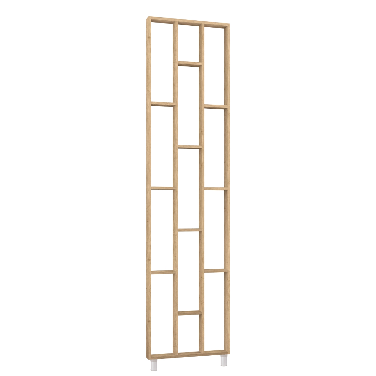 Cloison design, système d'étagères 75 x 634 x 2500 mm - chêne naturel