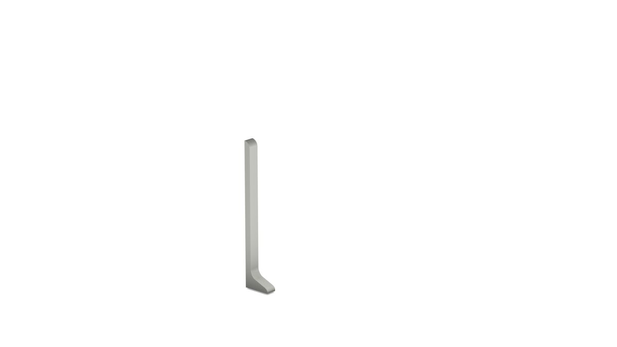 Embout gauche pour plinthe aluminium à coller 60mm - Titane