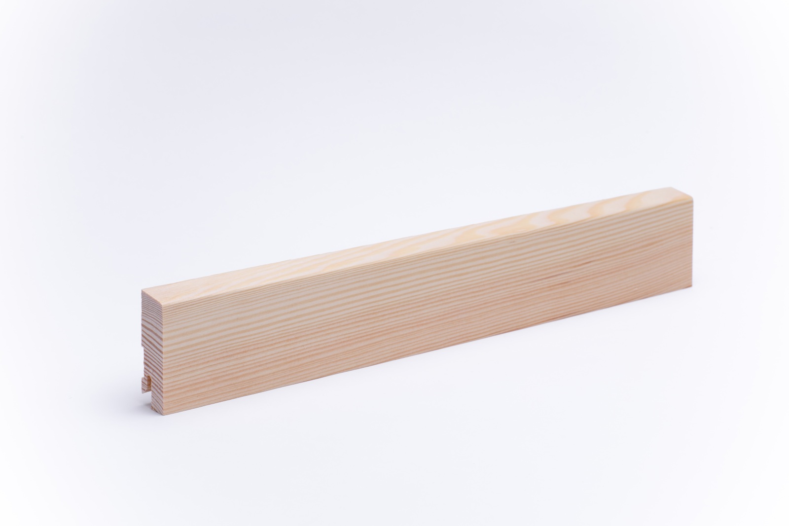 Rodapié de madera maciza borde delantero biselado 60 mm, pino aceitado