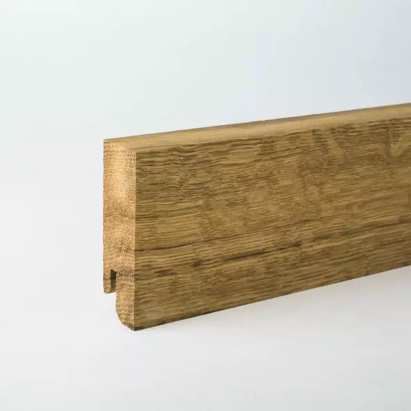 Vierkant Massivholz-Sockelleiste 80mm - Eiche geölt