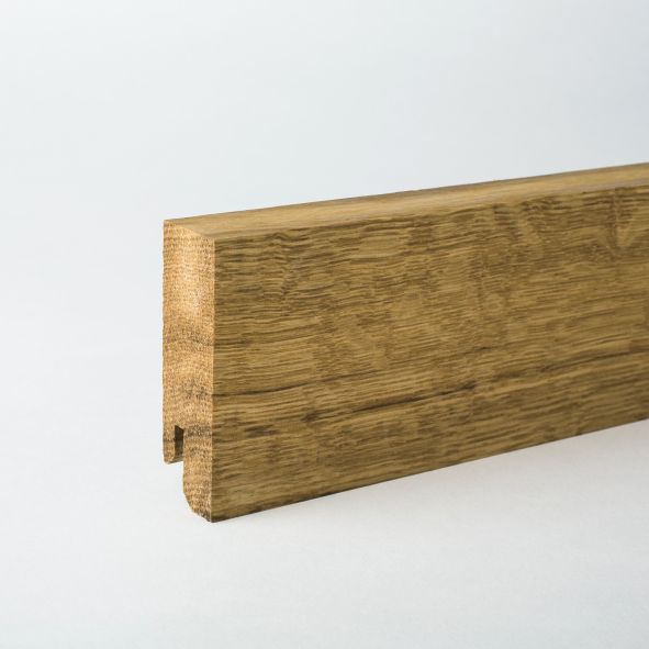 Plinthe en bois véritable carré 80mm chêne huilé