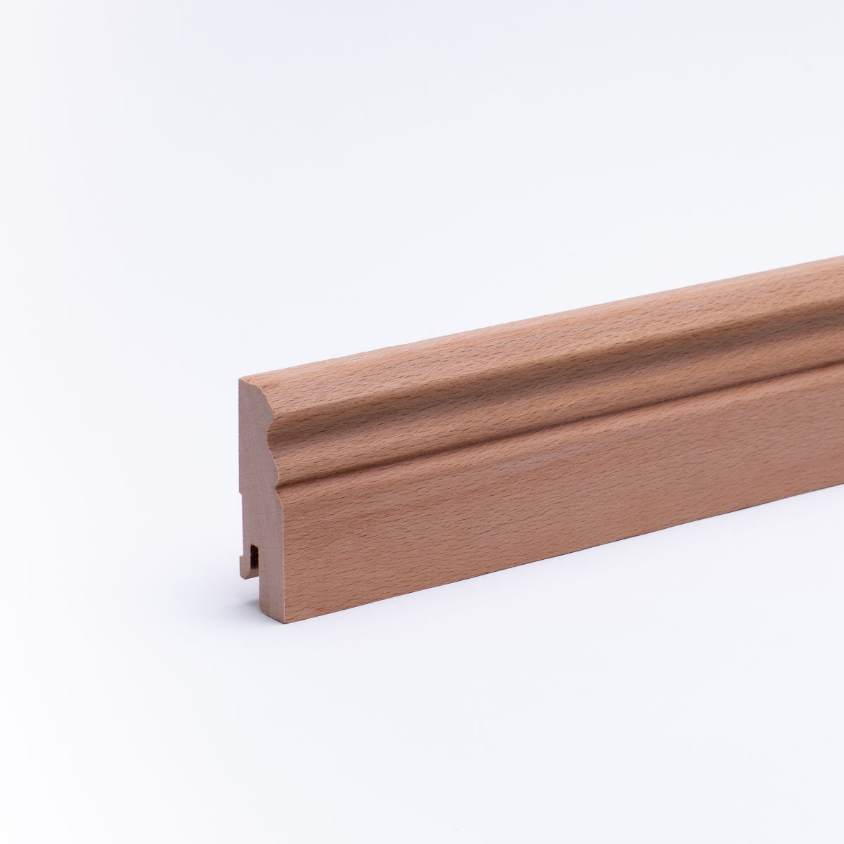 Plinthe en bois véritable profil Berlin 60 mm hêtre huilé