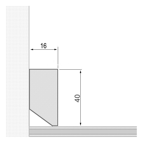 Plinthe en bois massif 40x16mm square - chêne laqué