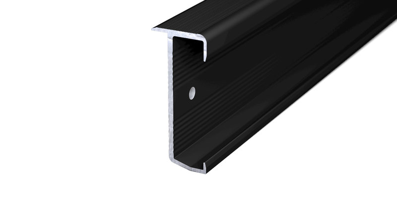 Nez de marche n° 276 pour revêtements 7-10mm Noir laqué époxy - 3,00 m