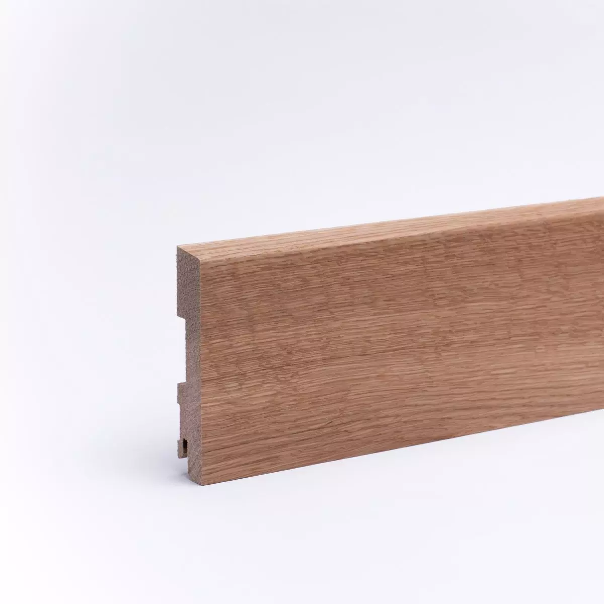 Massivholz Sockelleiste abgeschrägt 100mm - Eiche geölt