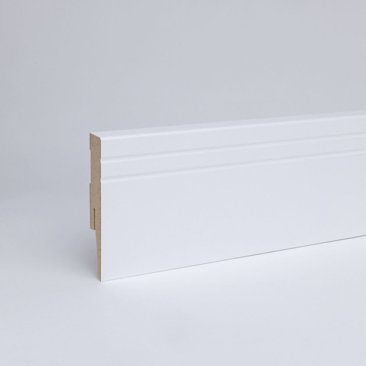 Plinths avec profil cottbusser en MDF 80 mm blanc
