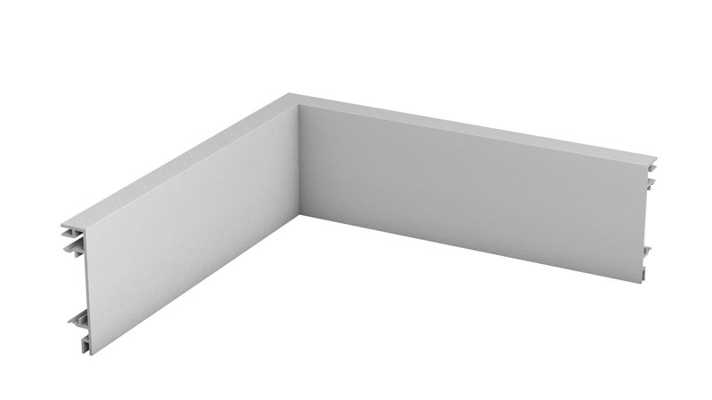 Prinz angle intérieur pour aluminium-plinthe 13 x 60 mm - N° 354 - Argent - 25 cm