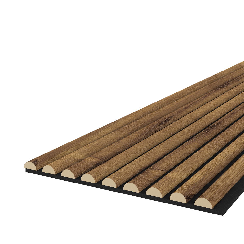 Échantillon WAVE - Chêne rustique - Feutre acoustique noir