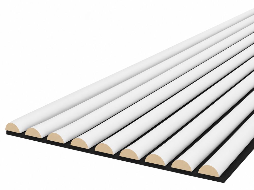 Pannello acustico WAVE 2600 x 400 mm - Feltro acustico nero - White
