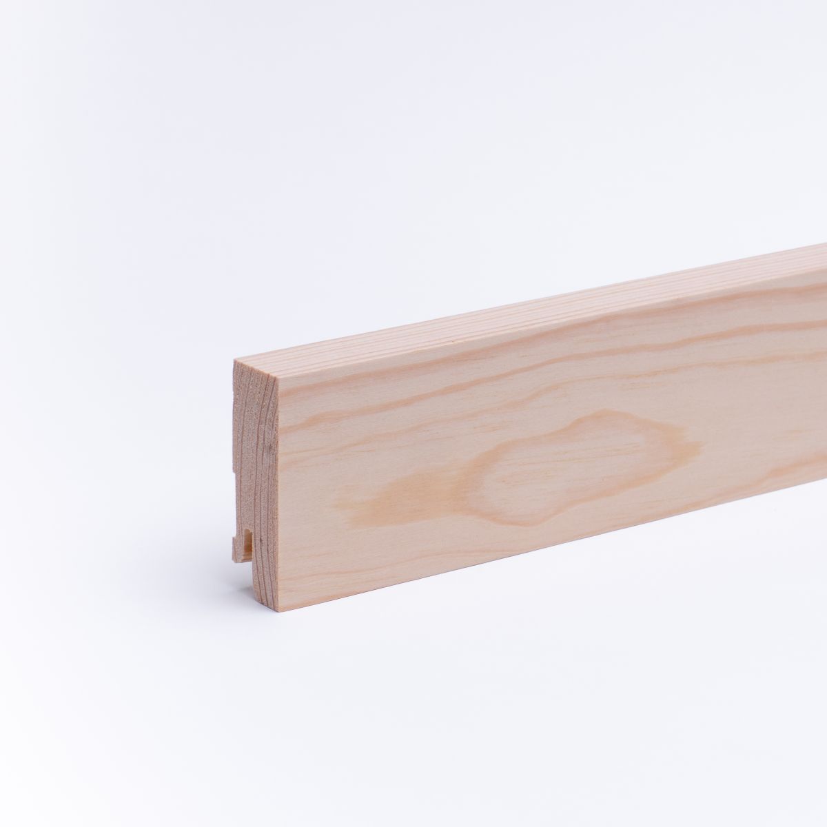Rodapié de madera maciza cuadrangular 60 mm, pino lacado