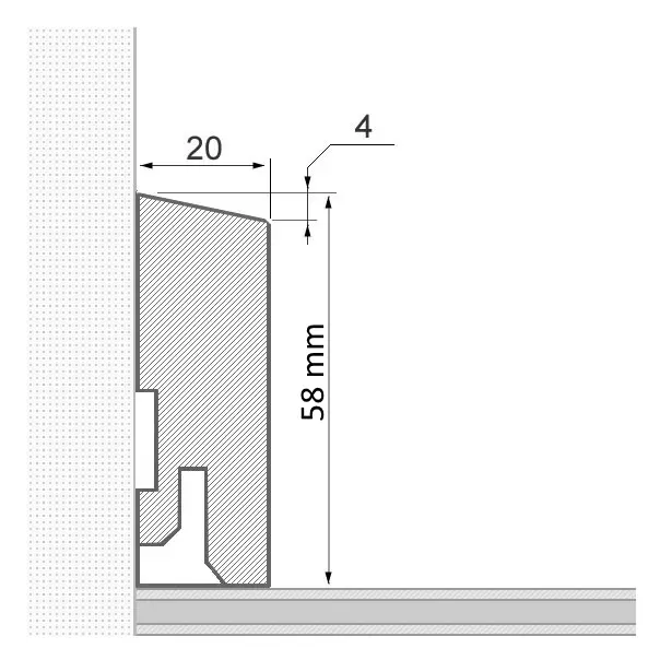 Massivholz-Sockelleiste 58 mm abgeschrägt - Erle geölt