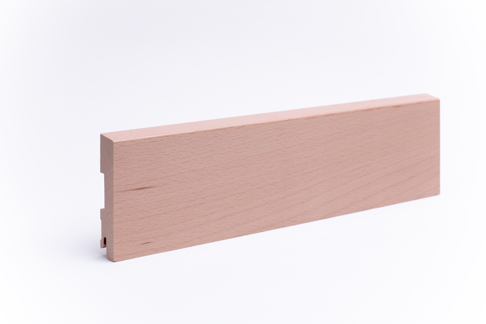 Rodapié de madera maciza biselado 100mm - haya barnizada