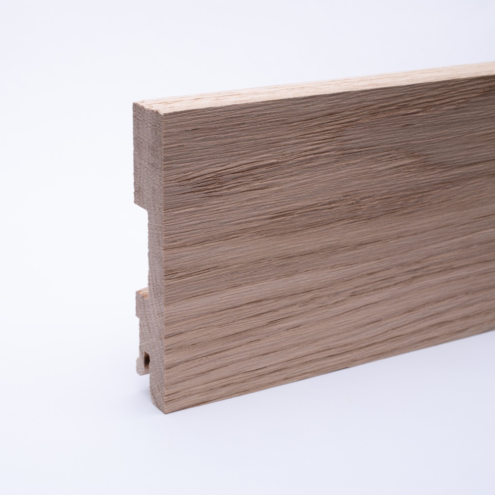 Plinthe en bois véritable carré 100mm chêne naturel