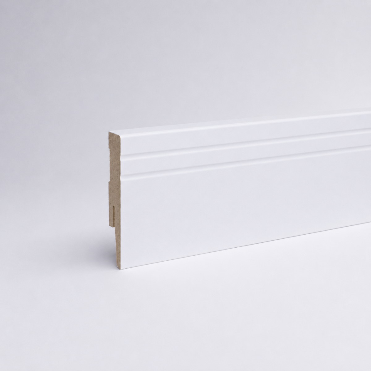 Rodapié Cottbusser perfil 80 mm MDF - blanco